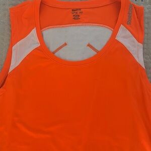 Reebok Orange and White Tank Top